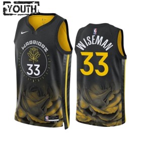 Camiseta Niños Golden State Warriors James Wiseman 33 2022-23 Nike City Edition Negro Swingman
